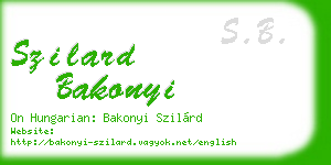 szilard bakonyi business card
